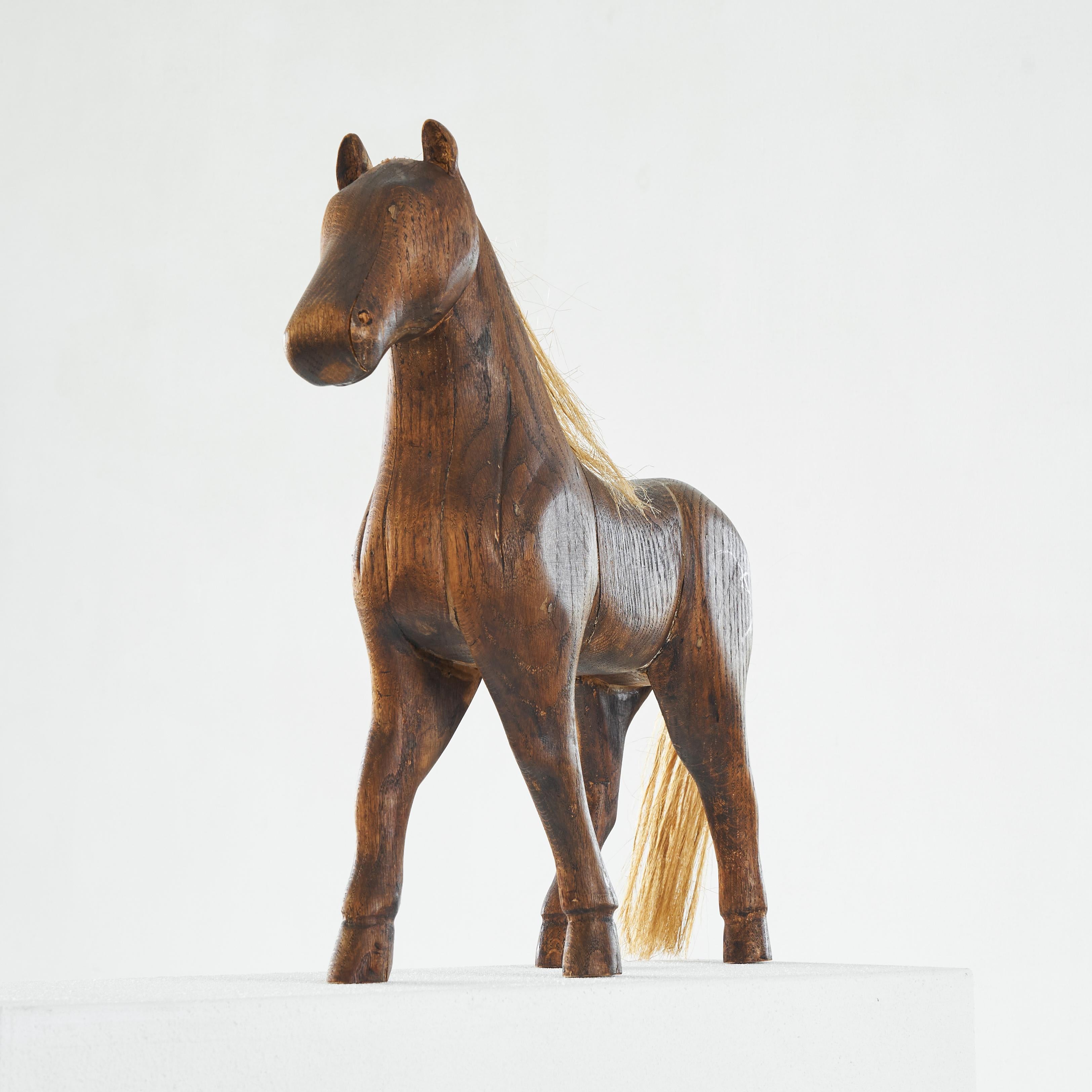 20th Century Folk Art Horse in Oak