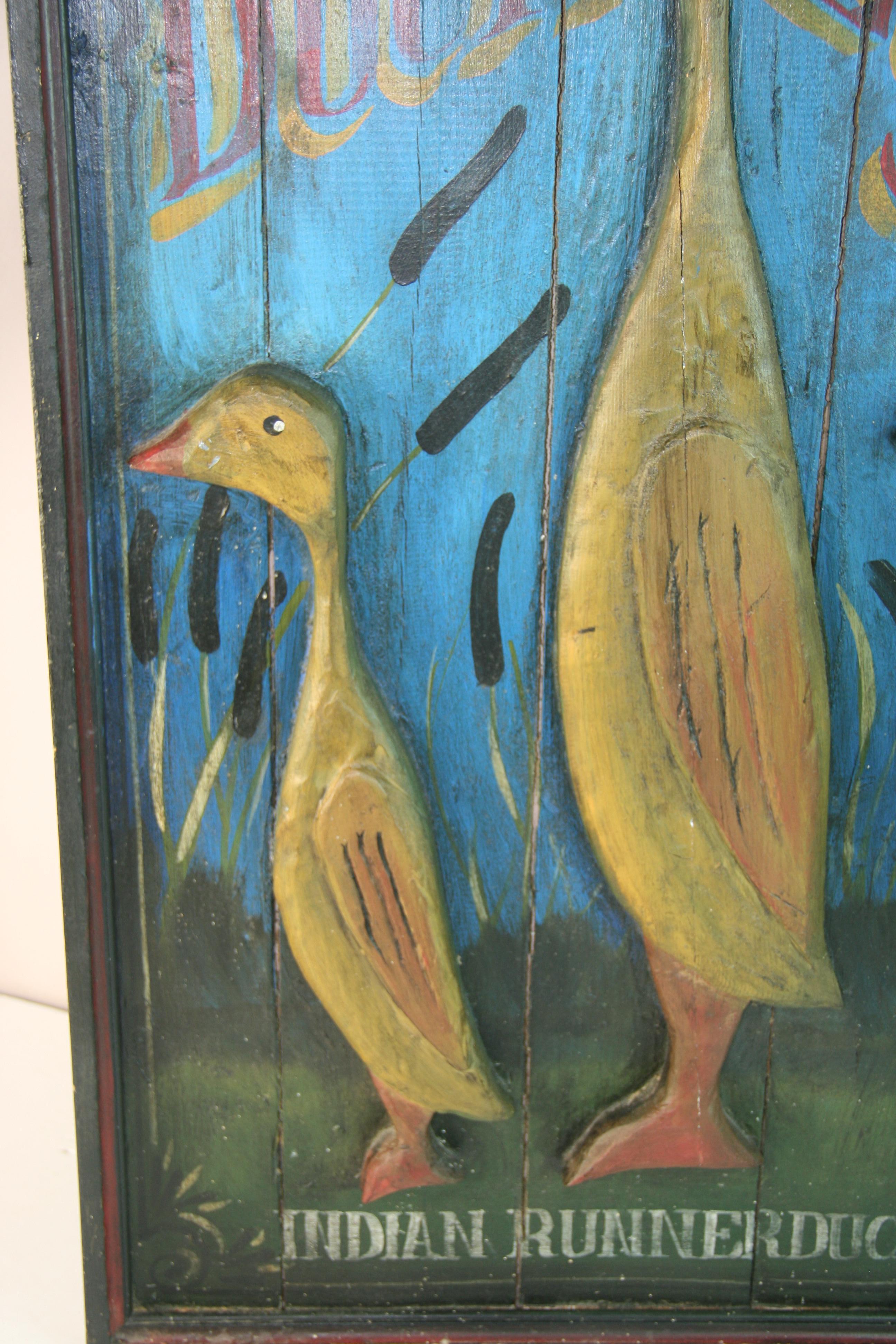 Insegna folkloristica della fattoria delle uova d'anatra del fiume Indiano in vendita 3