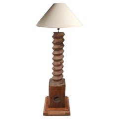 Lampada da terra Folk Art Industrial Wood