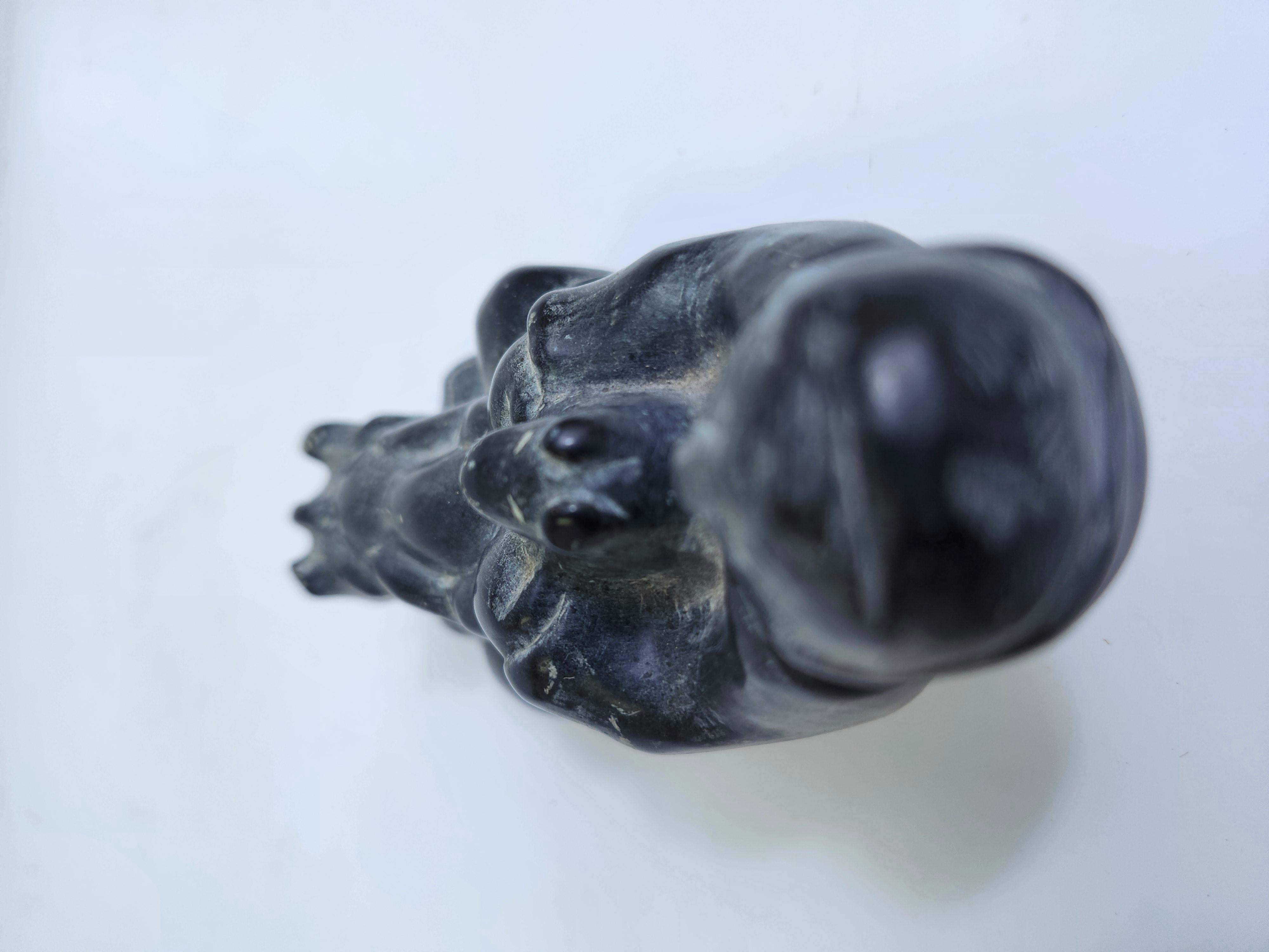 Folk Art Inuit Hand Carving of a Man with a Bear in Soapstone C1975 For Sale 1