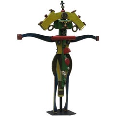 Folk Art Janus Totem Figure