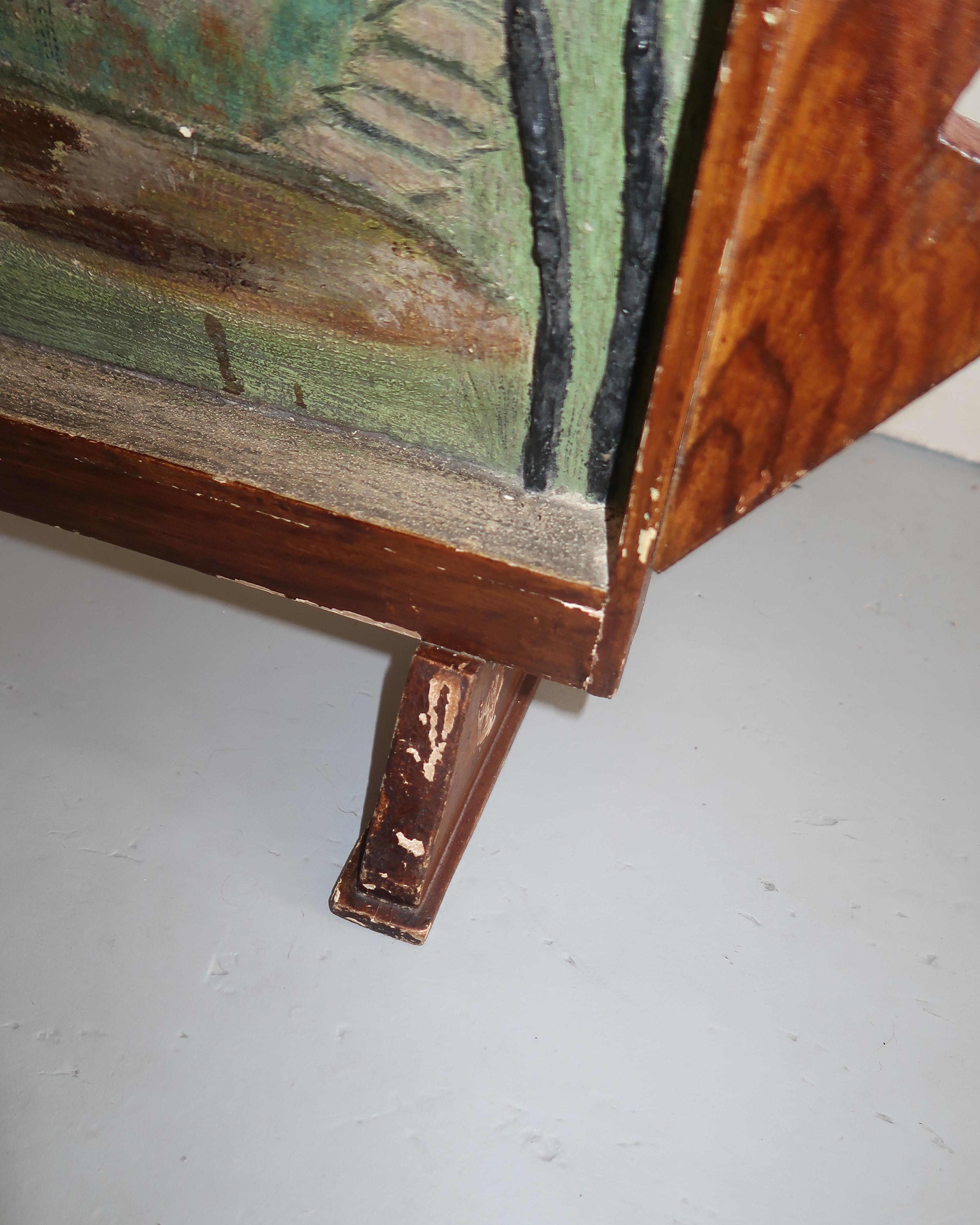 Folk Art Landscape Fire Screen For Sale 4