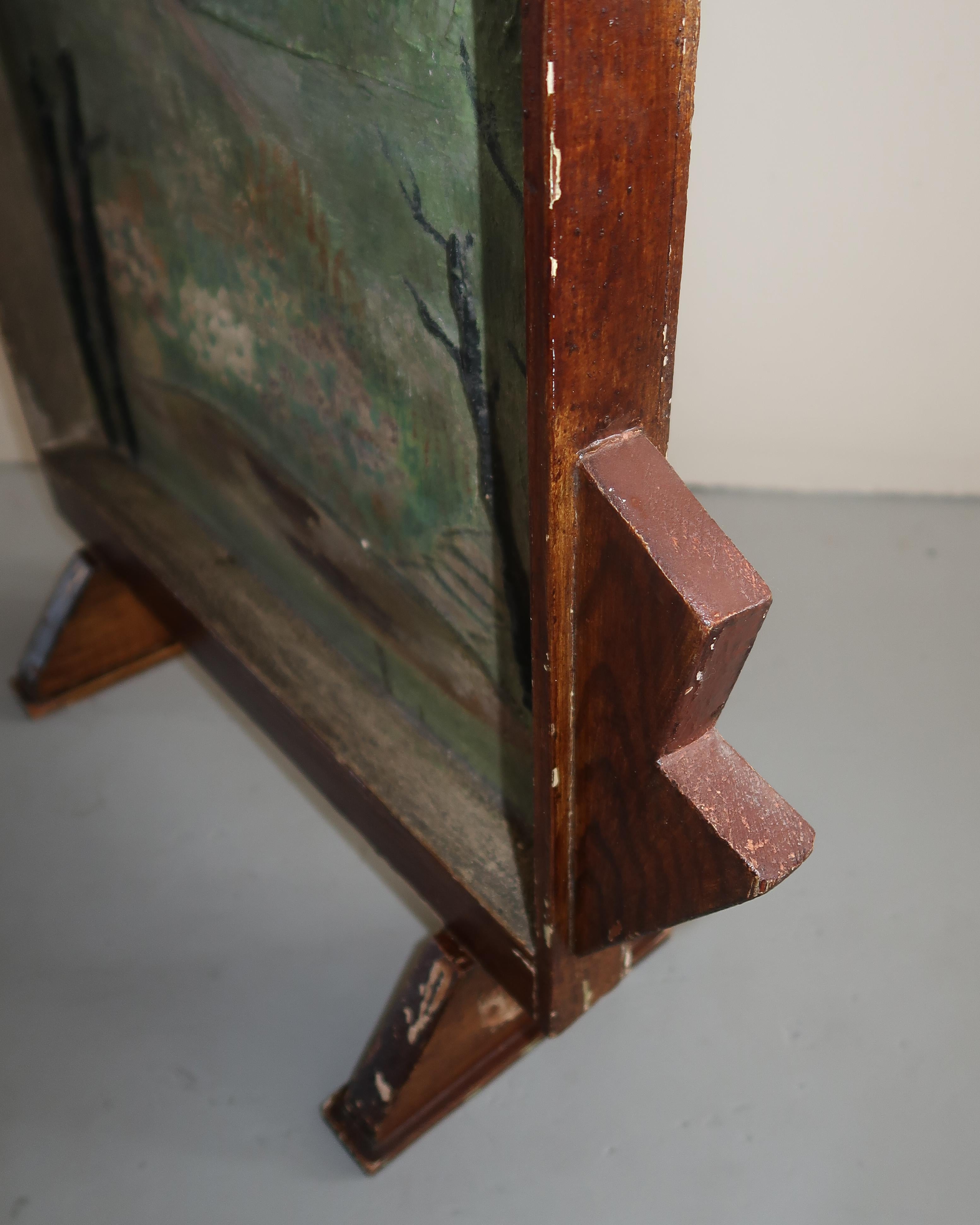 Folk Art Landscape Fire Screen For Sale 2