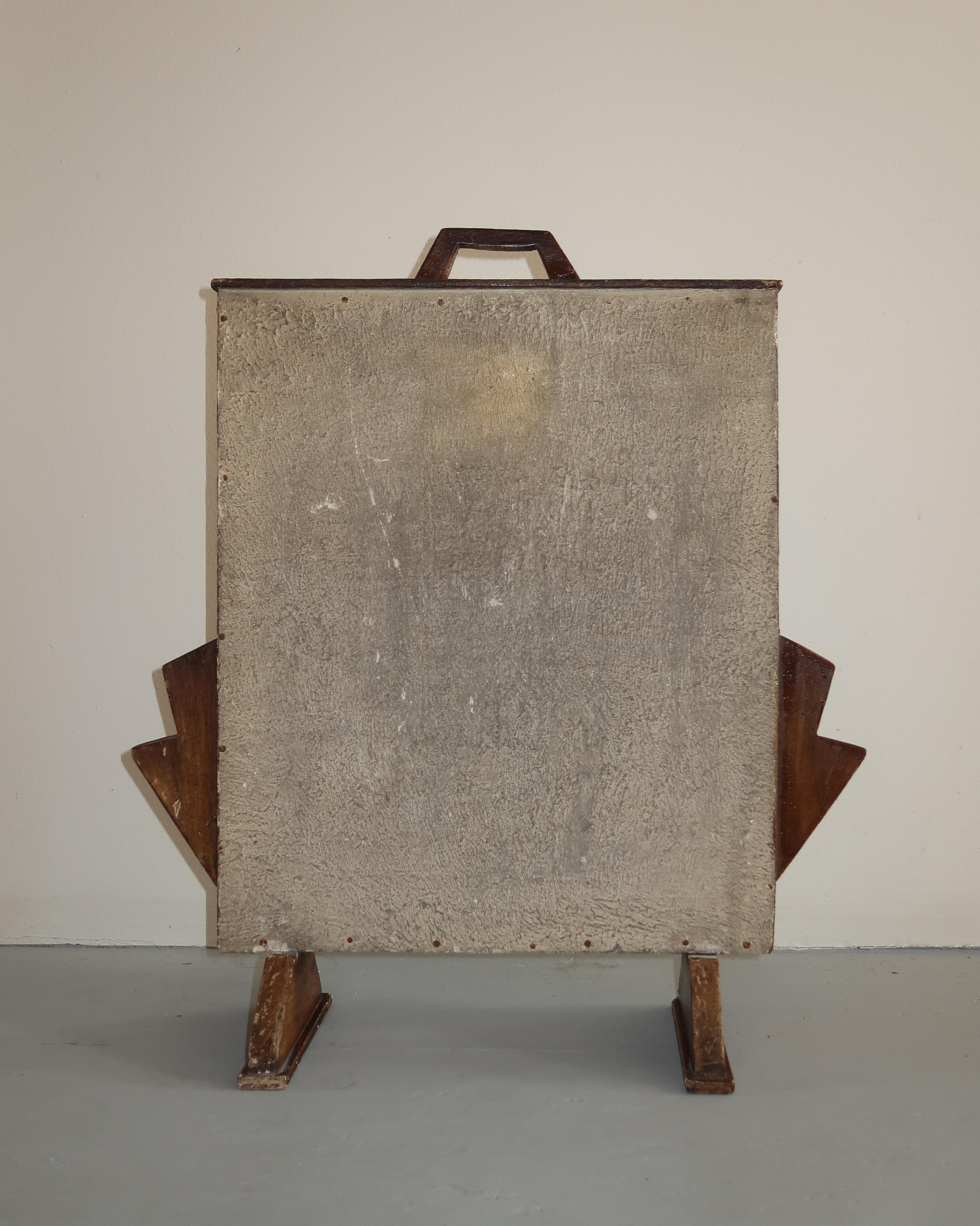 Folk Art Landscape Fire Screen For Sale 3