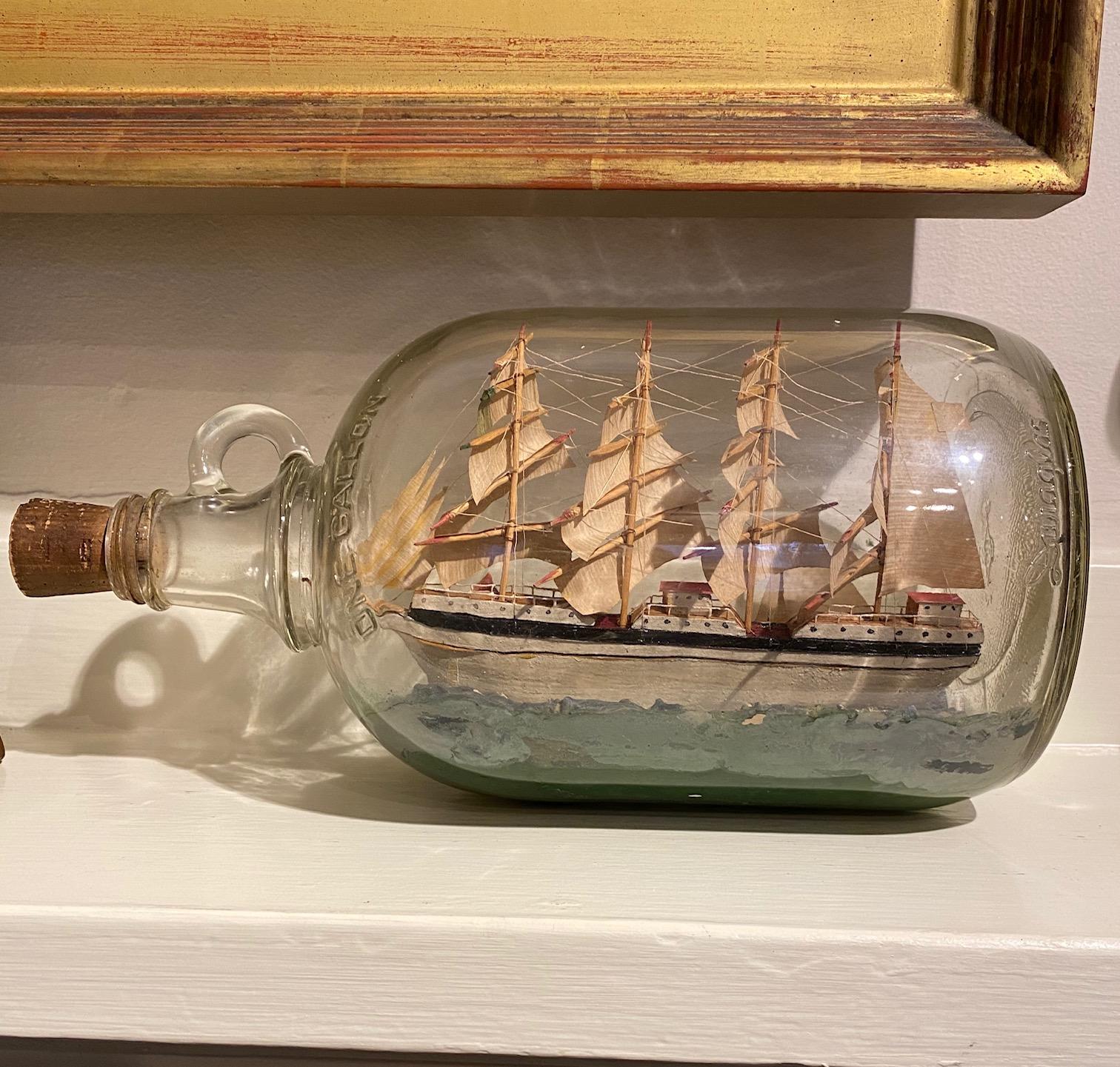 antique ship in a bottle