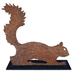 Folk Art Leaping Squirrel Sculpture