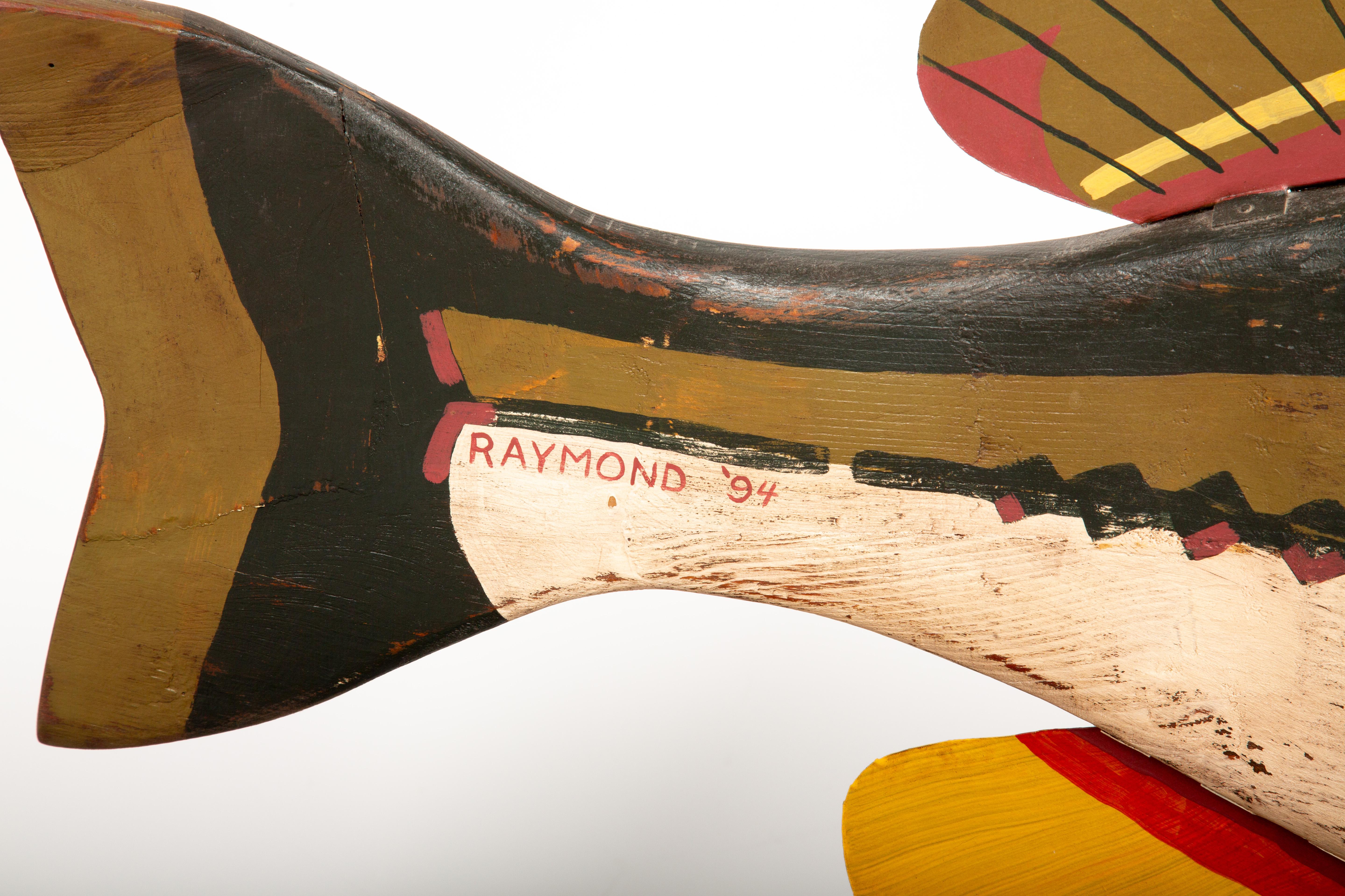 Folk Art Mastery: Jeff Raymond’s Hand-Carved Bass on Driftwood Stand 38