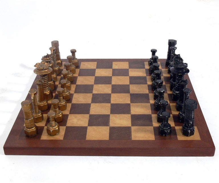 Folk Art Mechanic's Chess Set at 1stDibs
