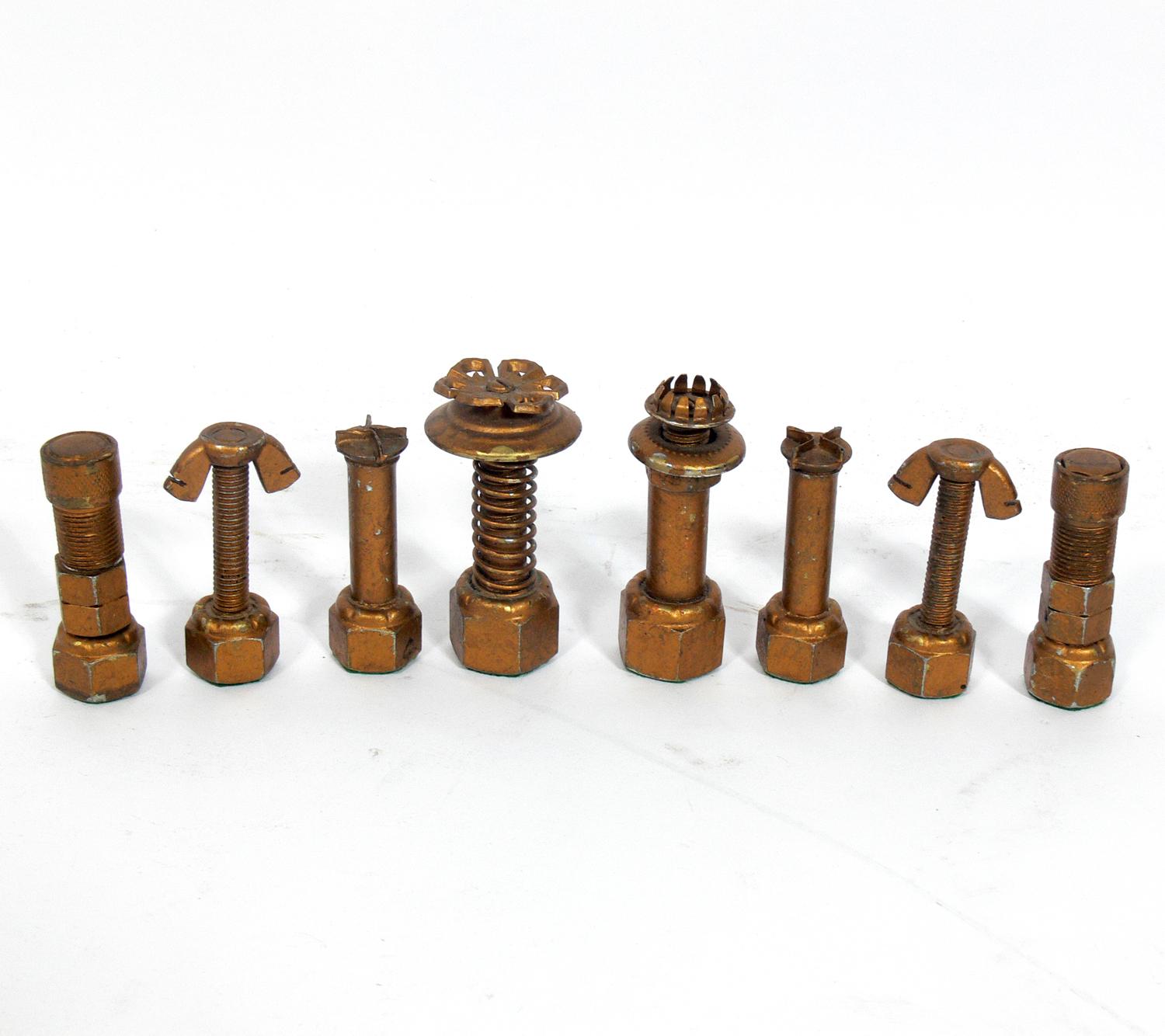 Painted Folk Art Mechanic's Chess Set