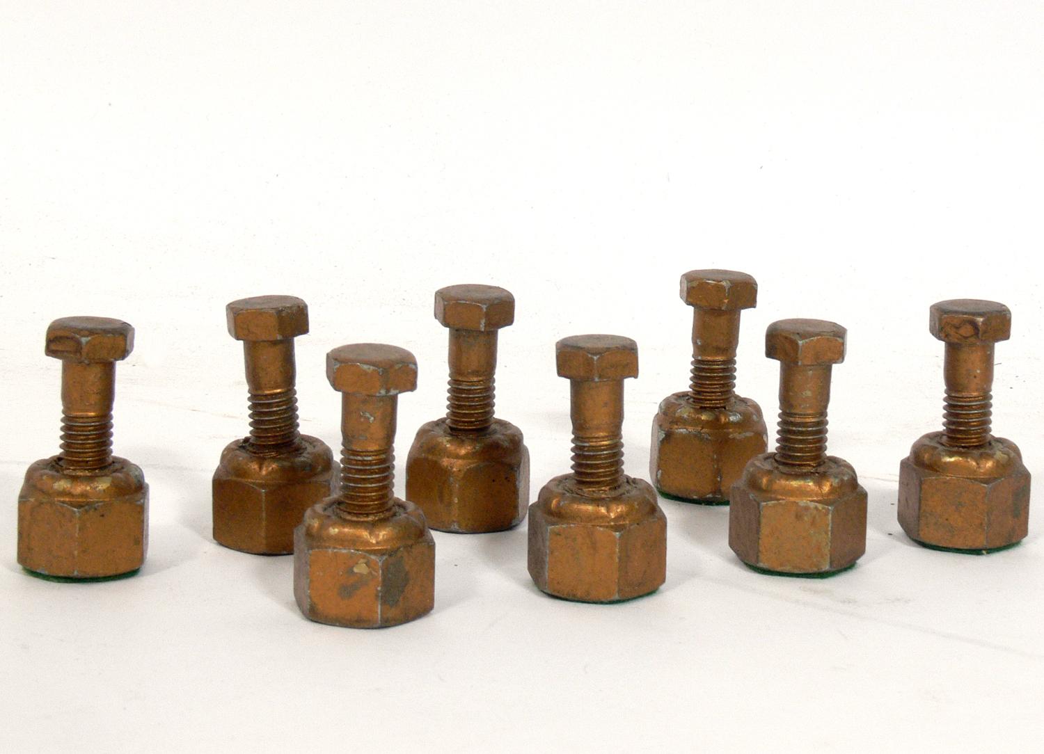 Mid-20th Century Folk Art Mechanic's Chess Set