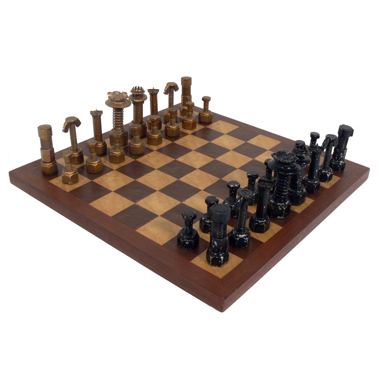 Folk Art Mechanic's Chess Set