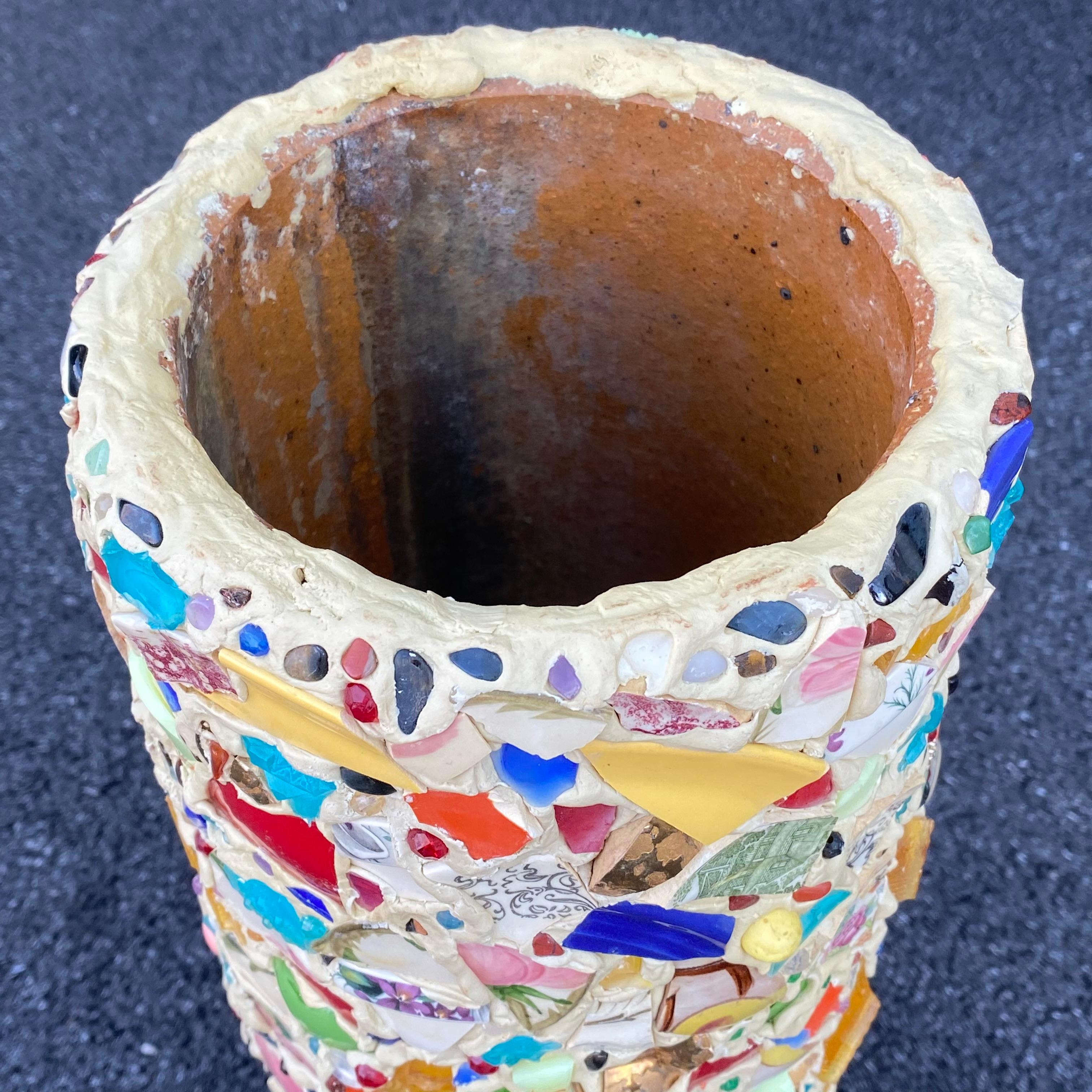 Paragüero o bastonero de mosaico con memoria de arte popular en venta 3
