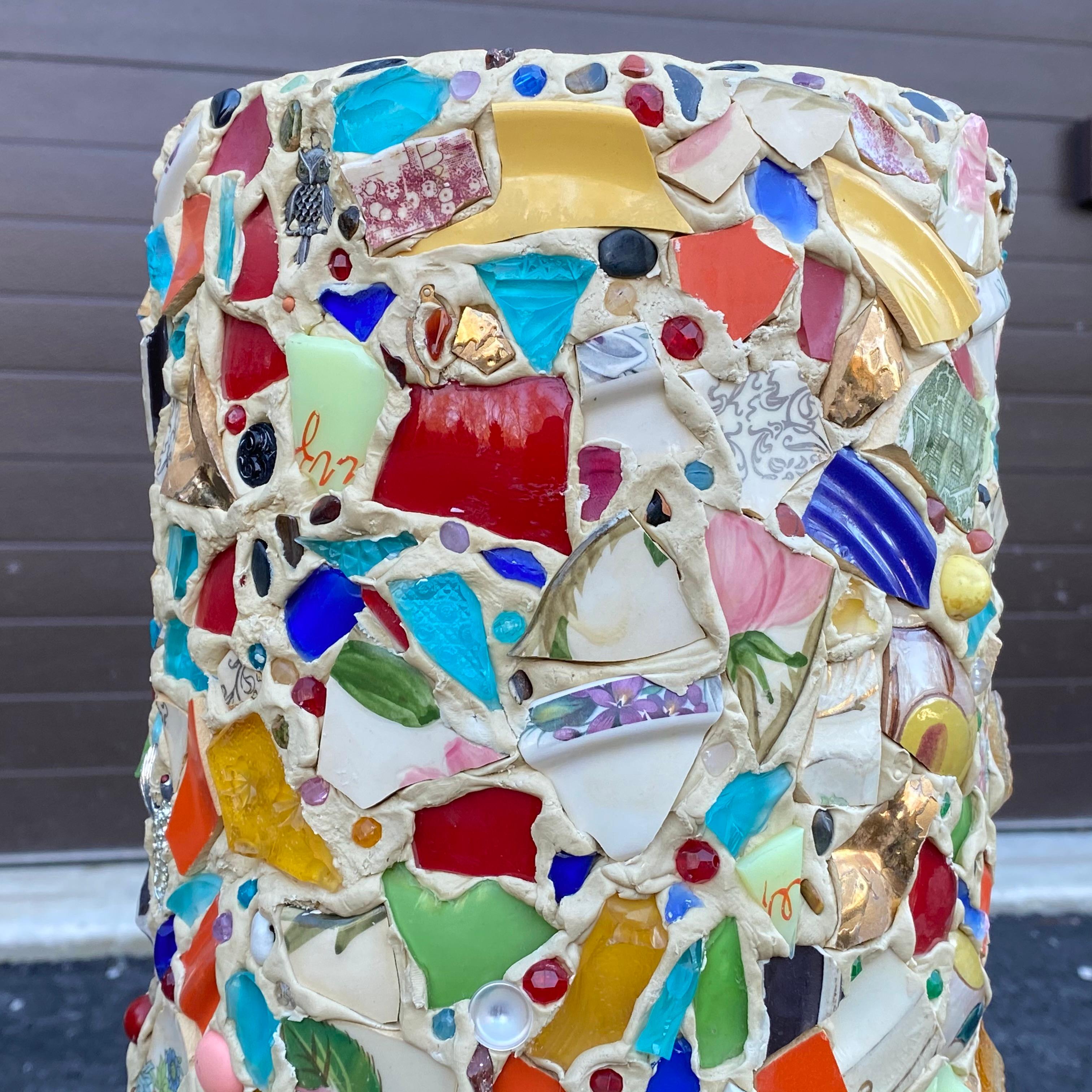 Paragüero o bastonero de mosaico con memoria de arte popular Metal en venta