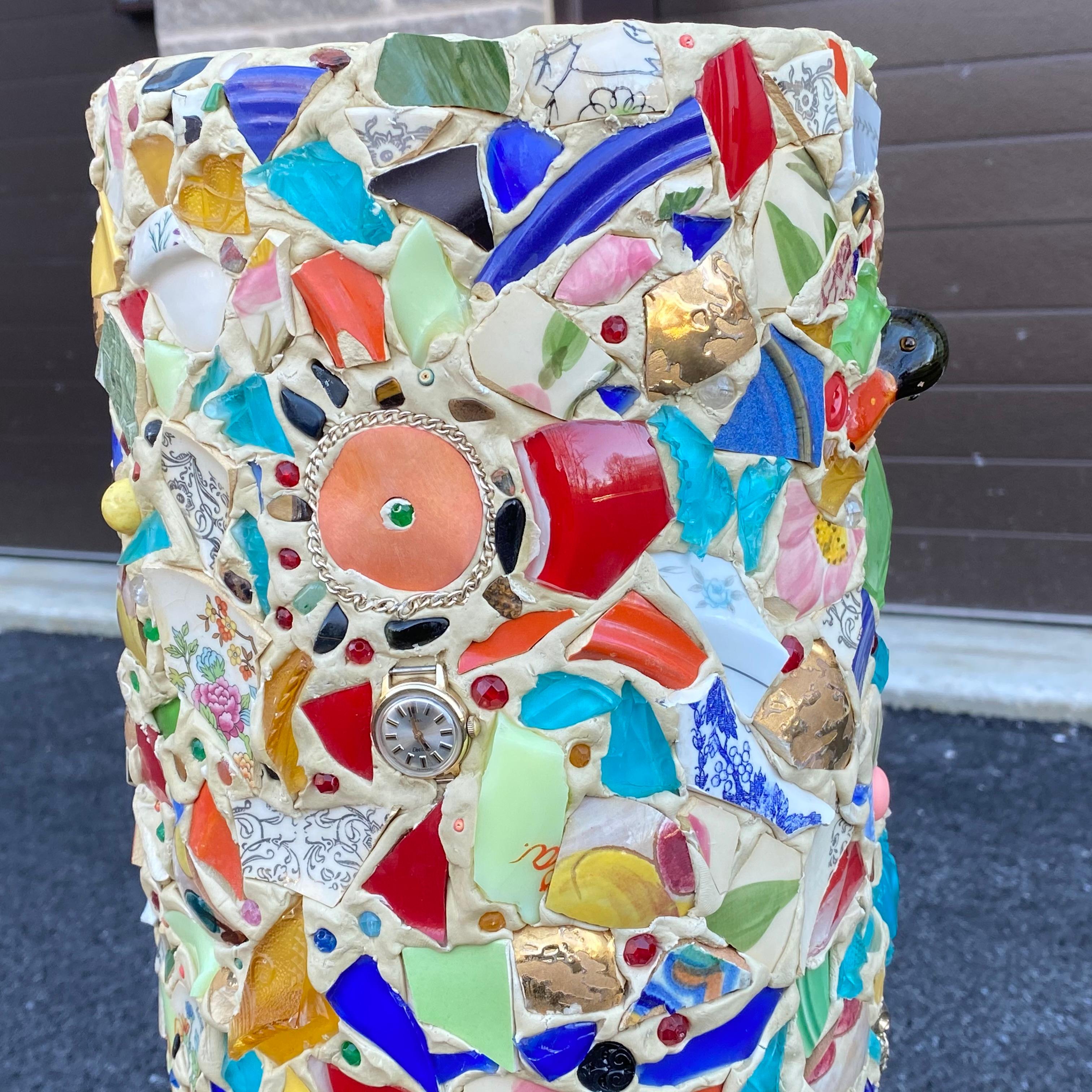 Paragüero o bastonero de mosaico con memoria de arte popular en venta 1