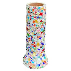 Folk Art Memory Mosaic Umbrella or Cane Stand