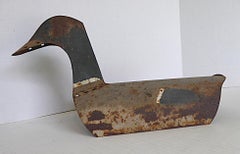 Folk Art Metal Mallard Duck Decoy late 1950s