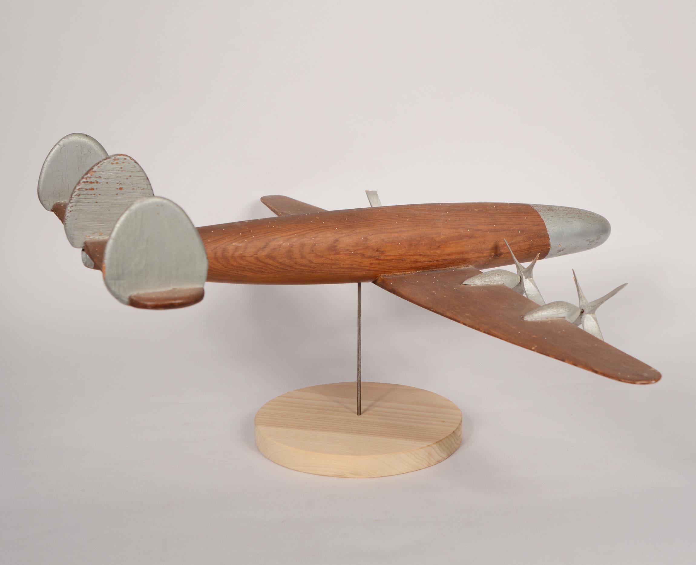 Wood Folk Art Model of a Lockheed Constellation Airliner For Sale