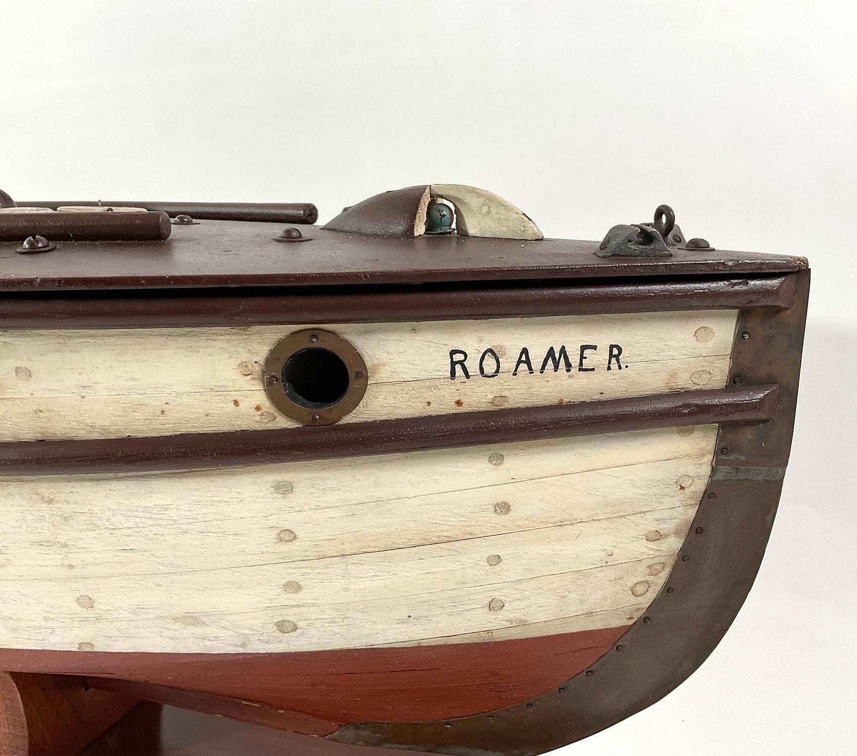 Folk Art Model of the Yacht Roamer In Excellent Condition For Sale In Norwell, MA