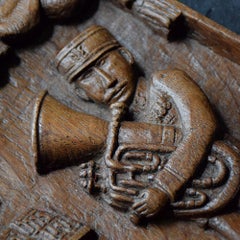 Folk Art Oak French Treen Panels