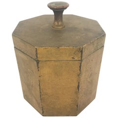 Folk Art Octagonal Brass Box with Lid