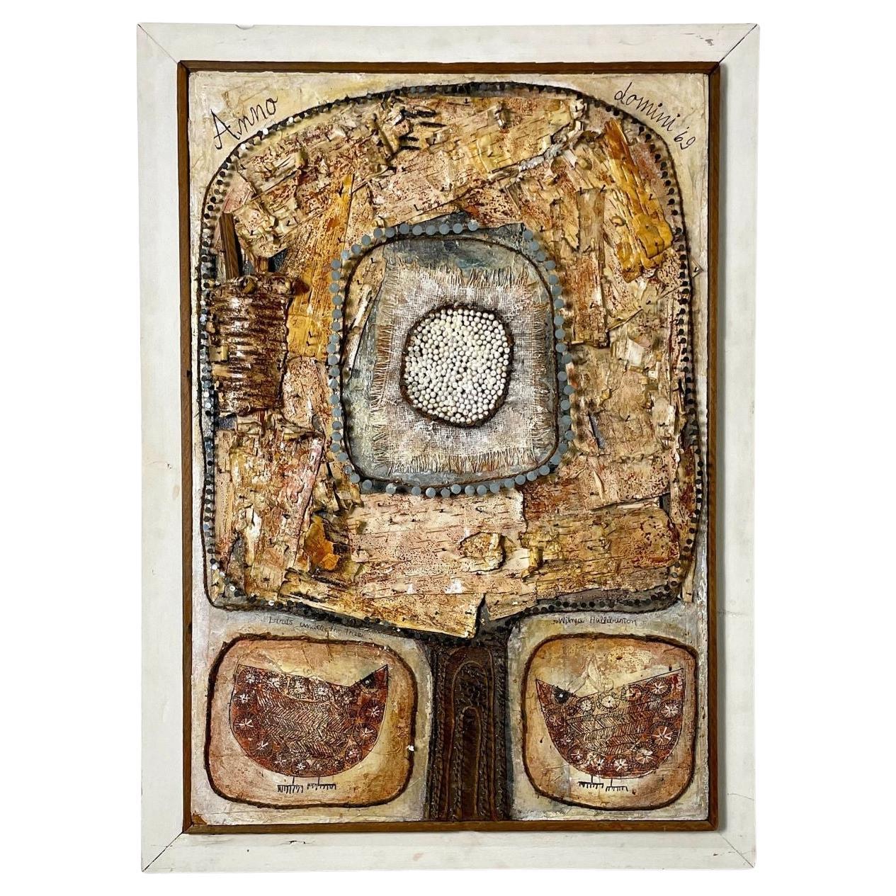 Escultura de Pared de Arte Popular Orgánico de Mitad de Siglo por Wilma Halliburton en venta