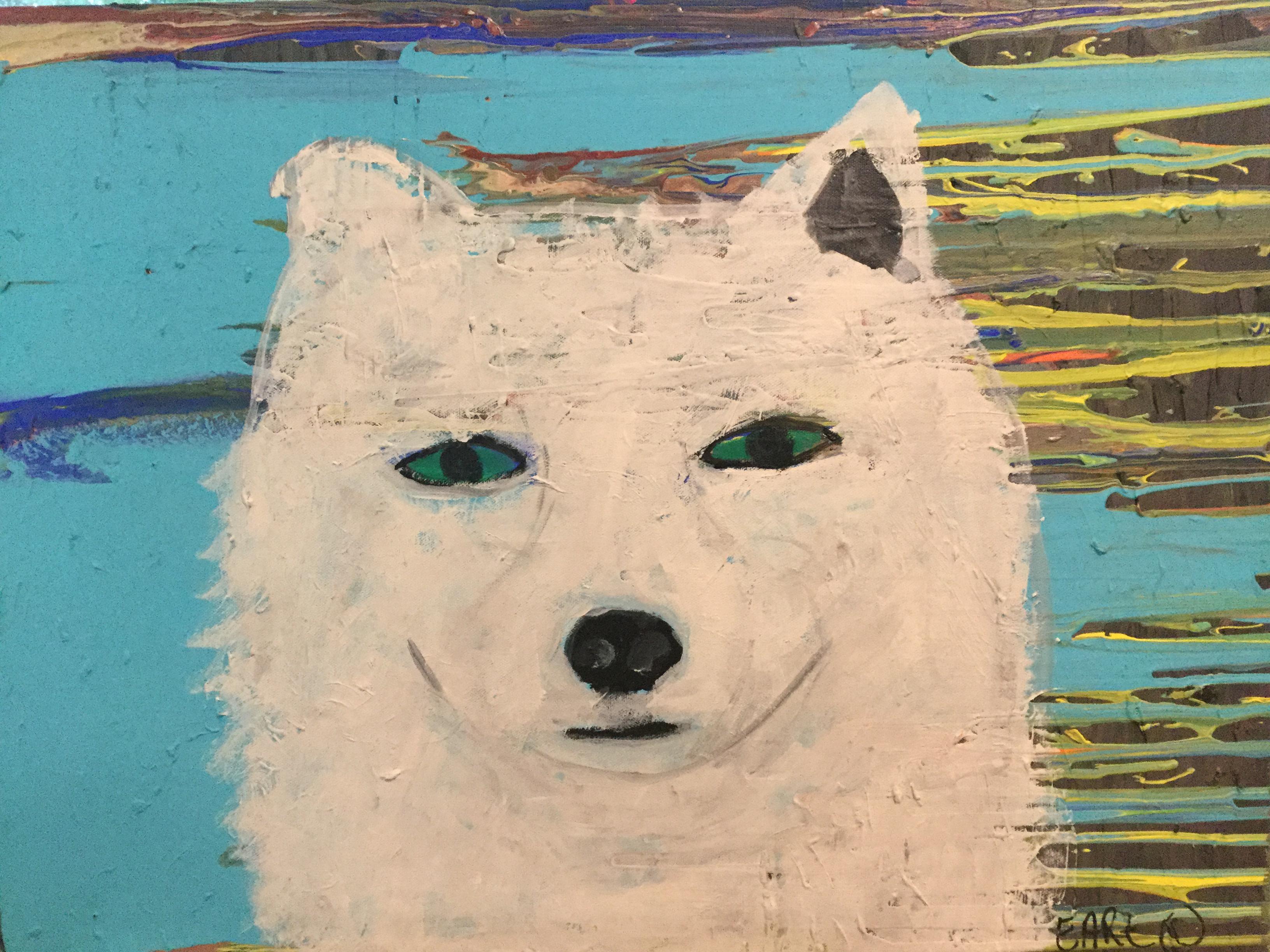 Folk Art / Outsider Dog Painting by Earl In Excellent Condition For Sale In North Beninngton, VT