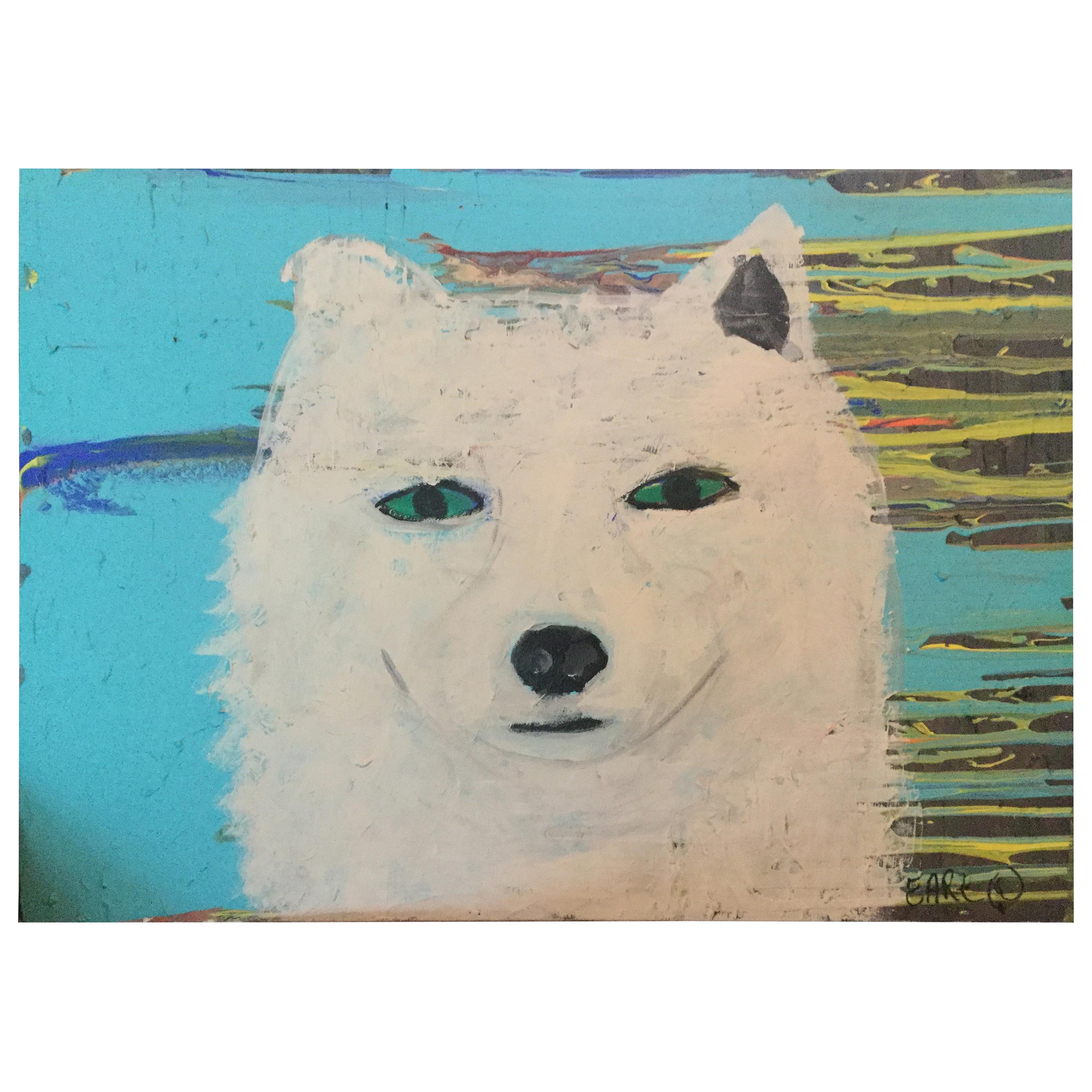 Folk Art / Outsider Dog Painting by Earl For Sale