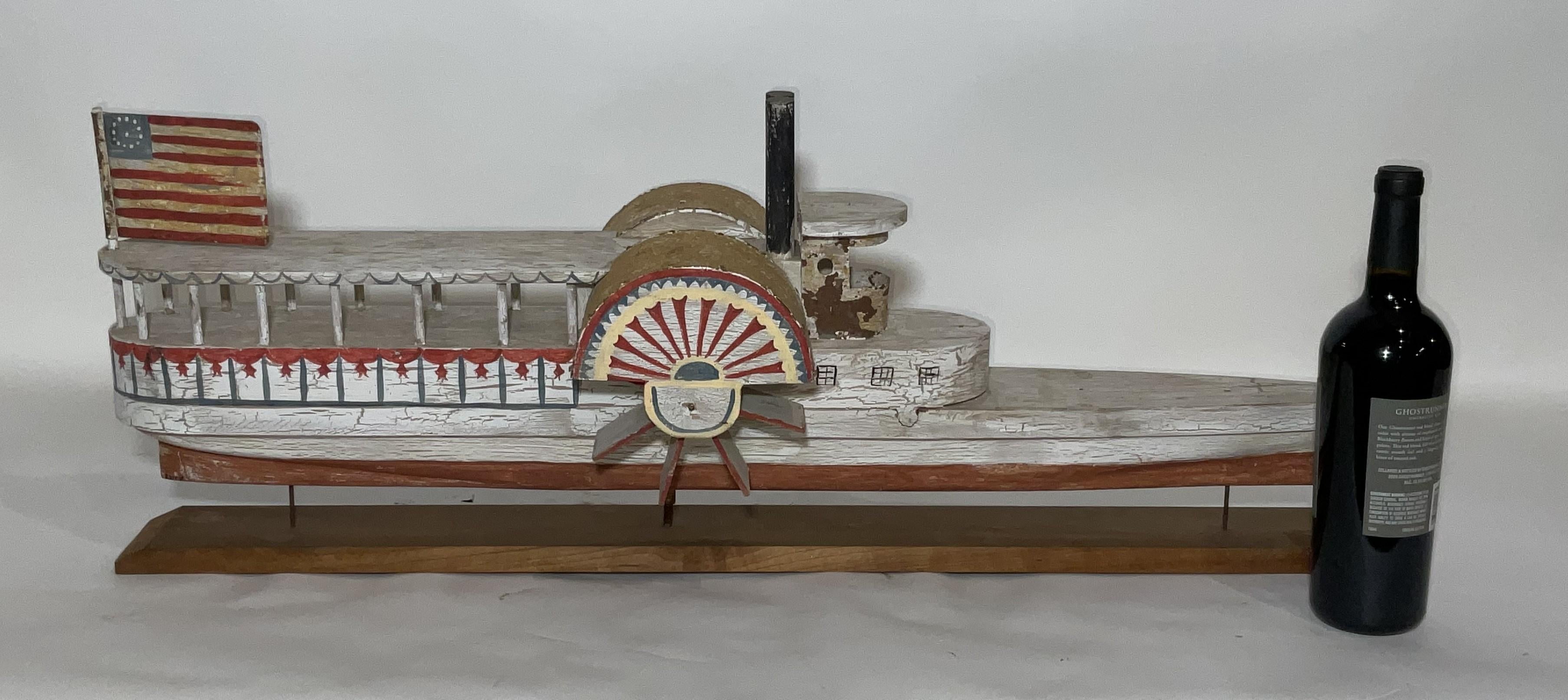Nord-américain Modèle d'art populaire de bateau à vapeur à aubes en vente