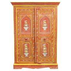 Folk art painted antique cabinet
