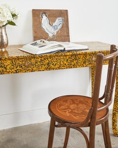 Folk Art Painted Country French Chicken on Oak by Ira Yeager