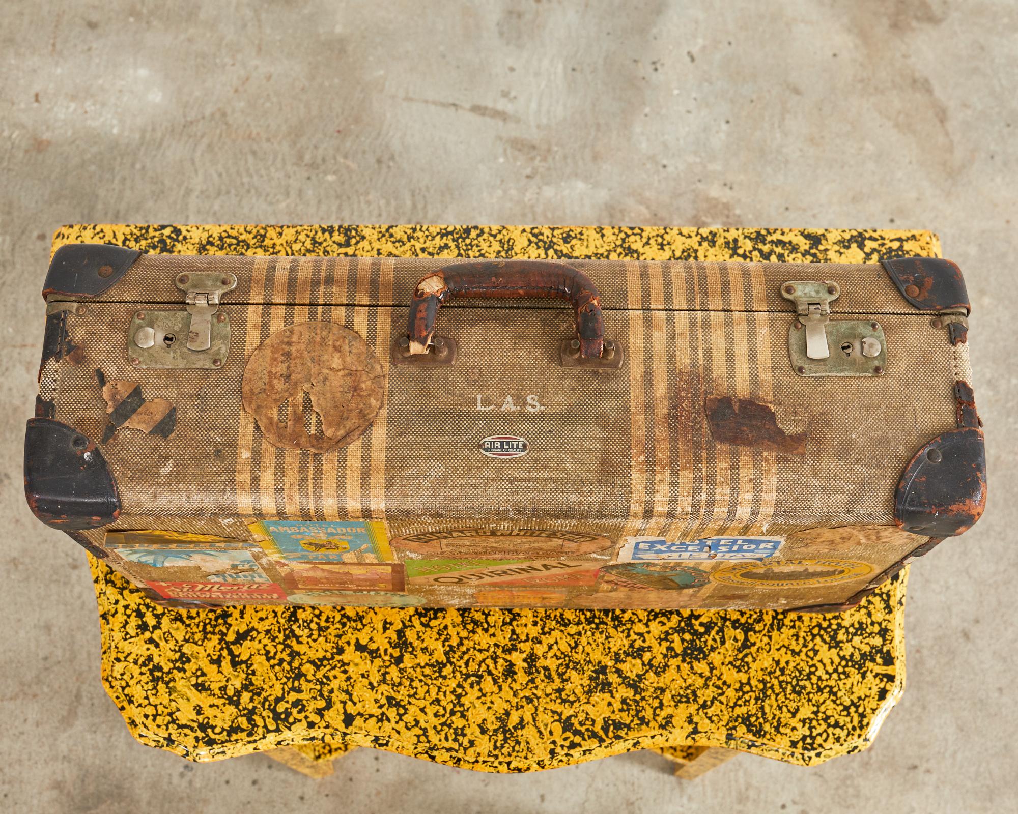 Folk Art Painted Face Suitcase by Artist Ira Yeager For Sale 6