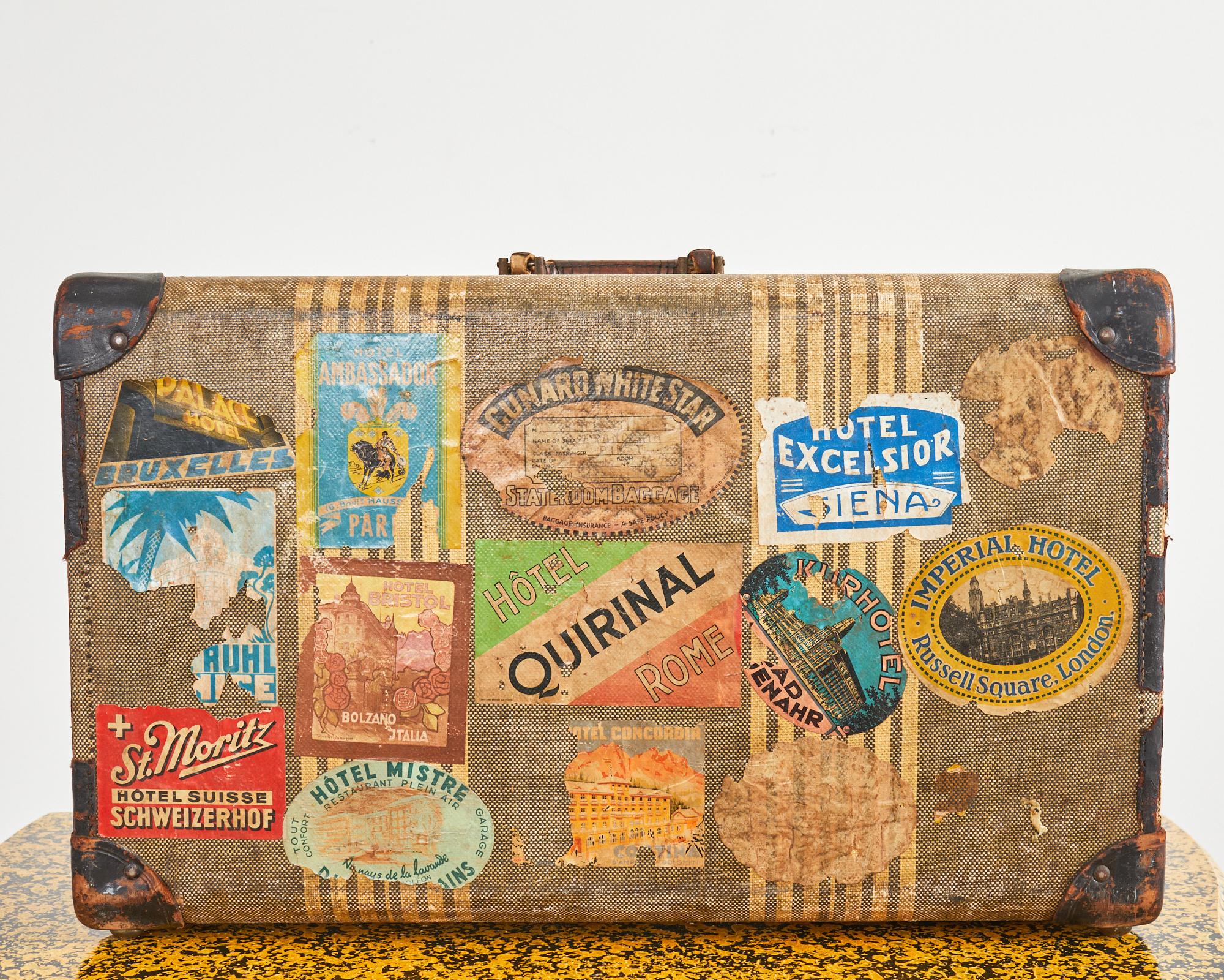 American Folk Art Painted Face Suitcase by Artist Ira Yeager For Sale