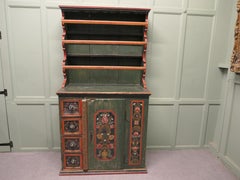 Folk Art Painted Pine Farmhouse Alpine Dresser Original Hand Made and Painted