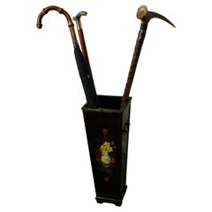 Folk Art Painted Stick Stand, Umbrella Stand  This is a good looking piece