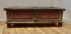 Folk Art Painted Storage Chest, Coffee Table
