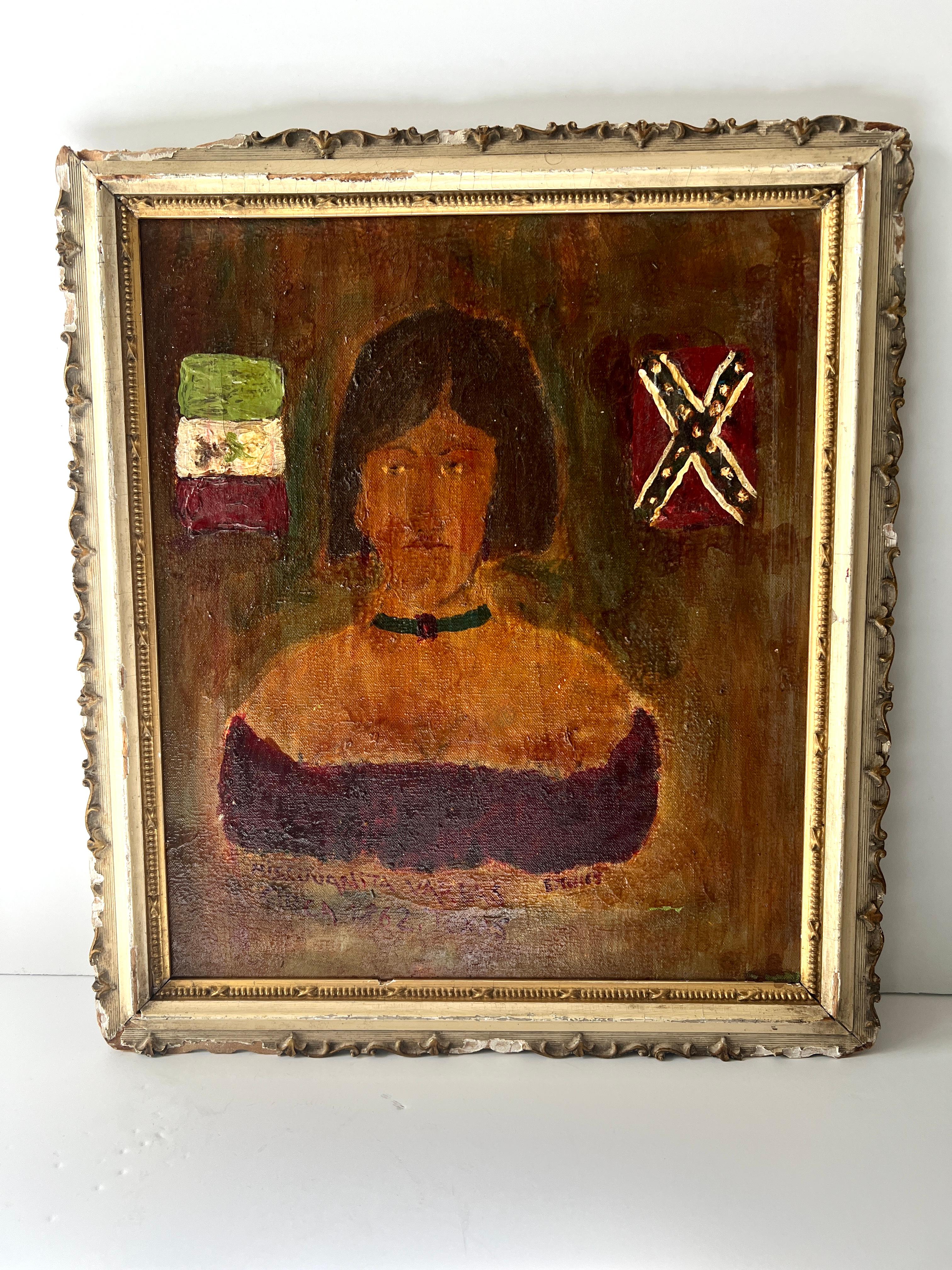 Arte popolare Pittura folkloristica di un artista latino, Elias Telles in vendita