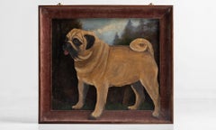 Folk Art Painting of a Pug, England, circa 1890