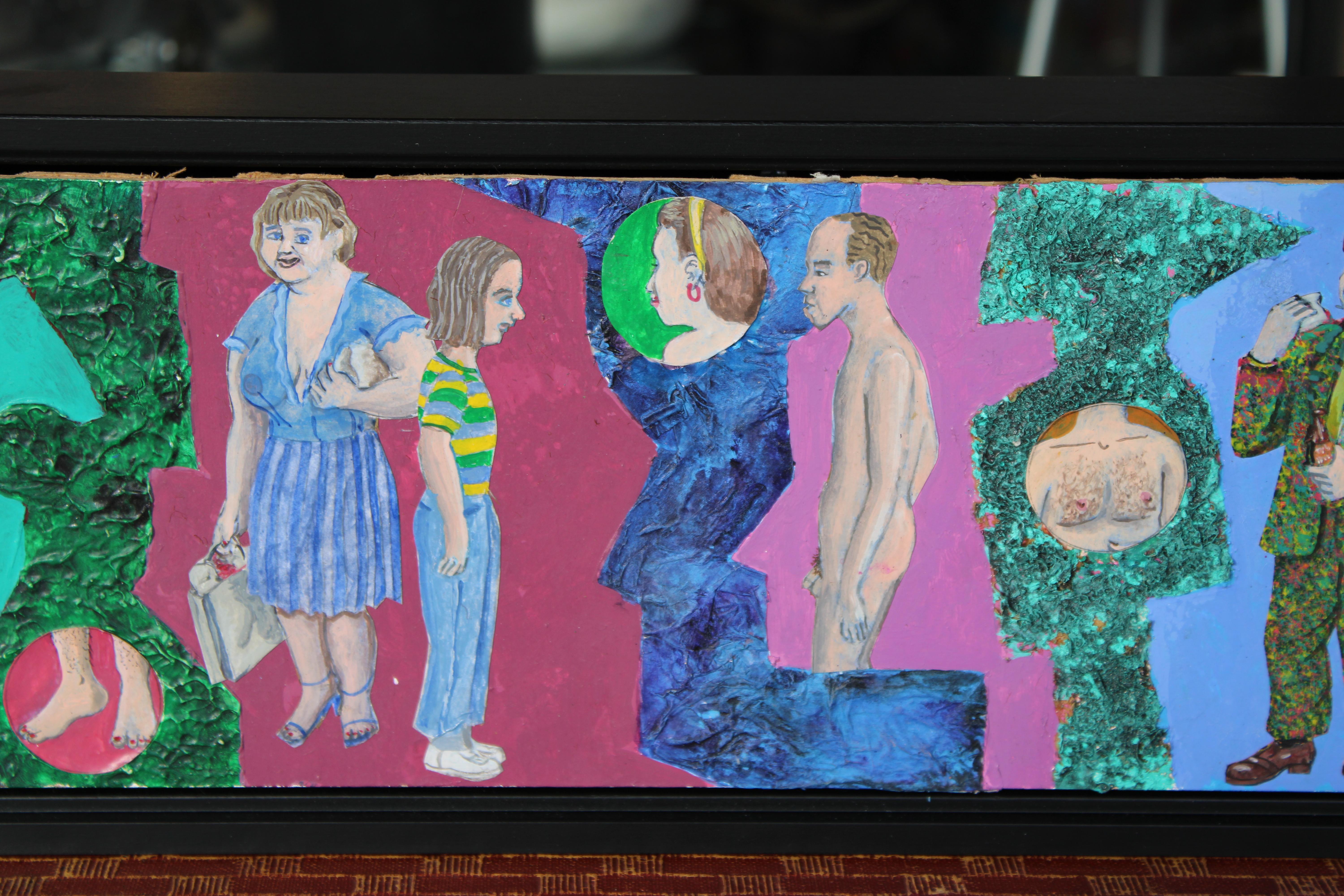 Outsider Art Painting titled E-Z FRIEZE-E3 2008 RRD In Good Condition For Sale In Palm Springs, CA