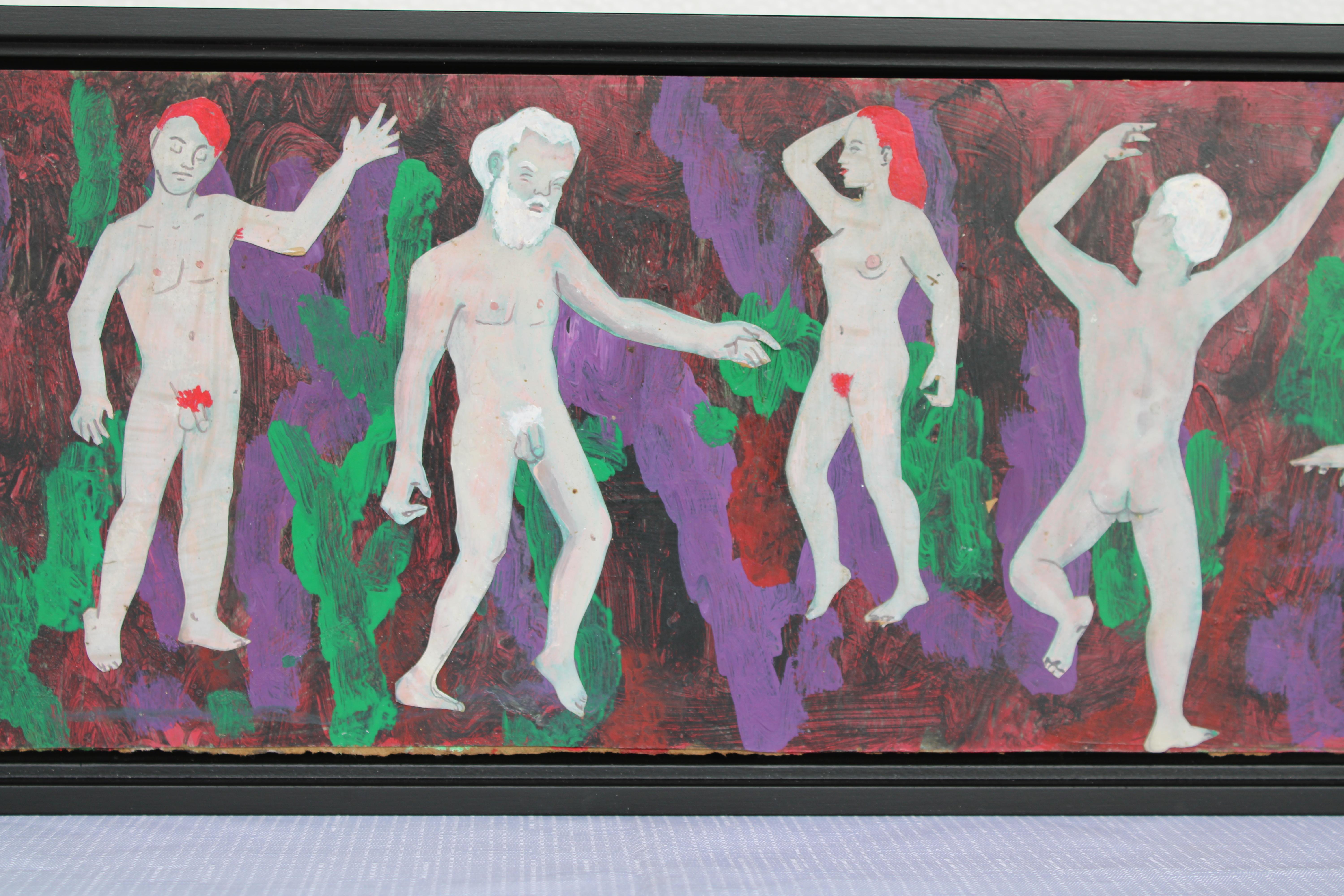 American Outsider Art Painting titled Spielunkers, 3/10/09 RRD For Sale