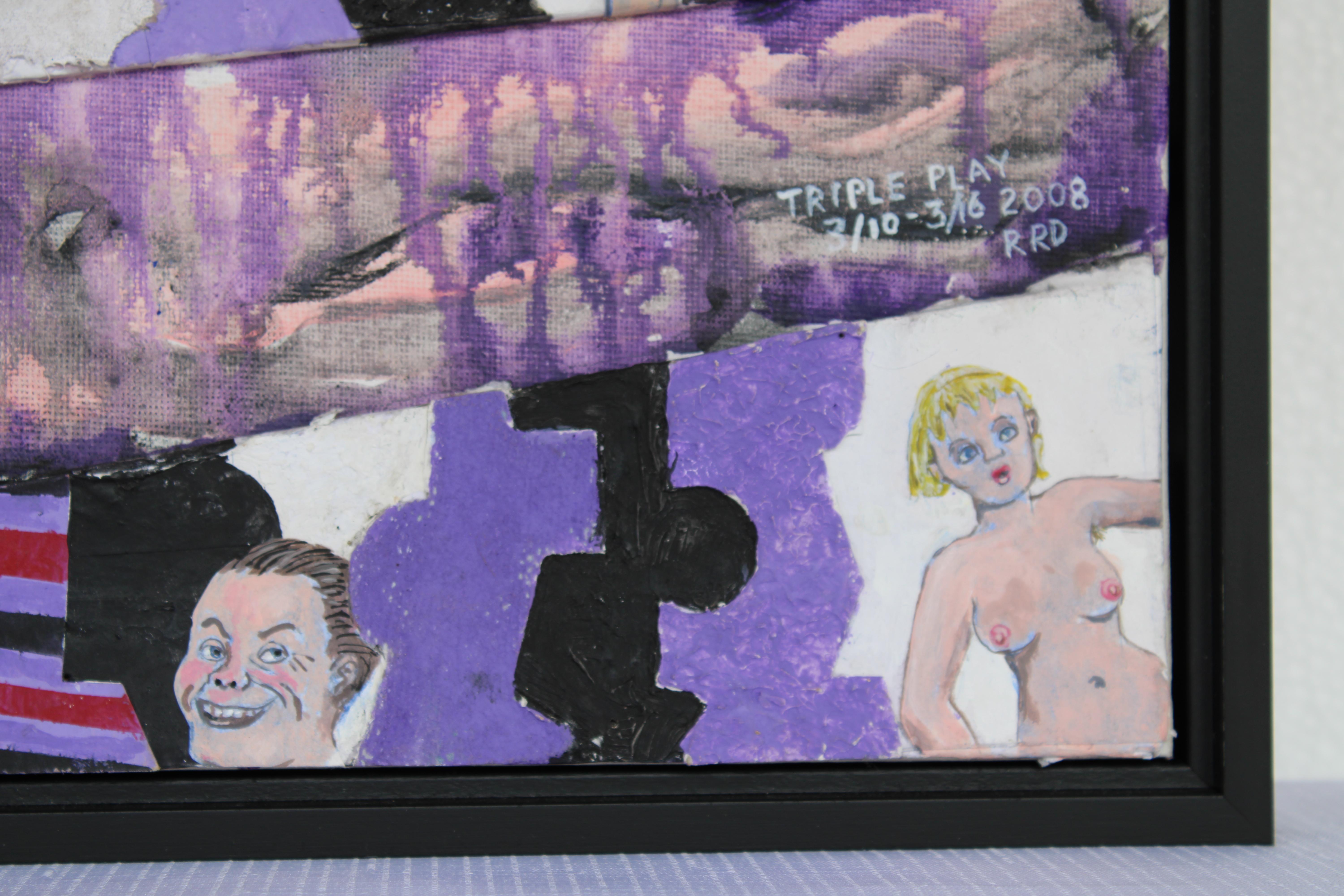 Contemporary Outsider Art Painting titled Triple Play, 3/10-3/16/2008 RRD For Sale