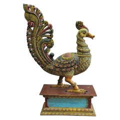 Folk Art Peacock Sculpture