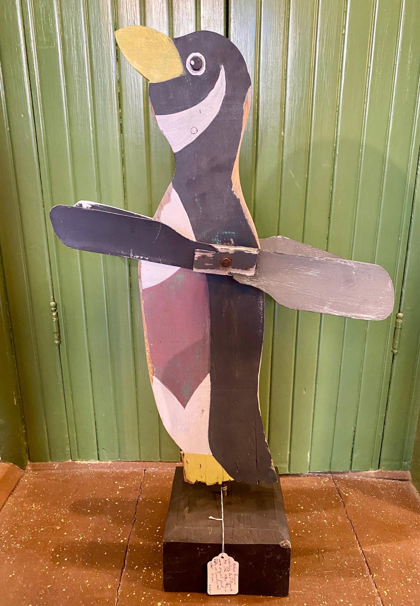 Folk Art Penguin Whirligig, circa 1930s-40s In Good Condition For Sale In Nantucket, MA