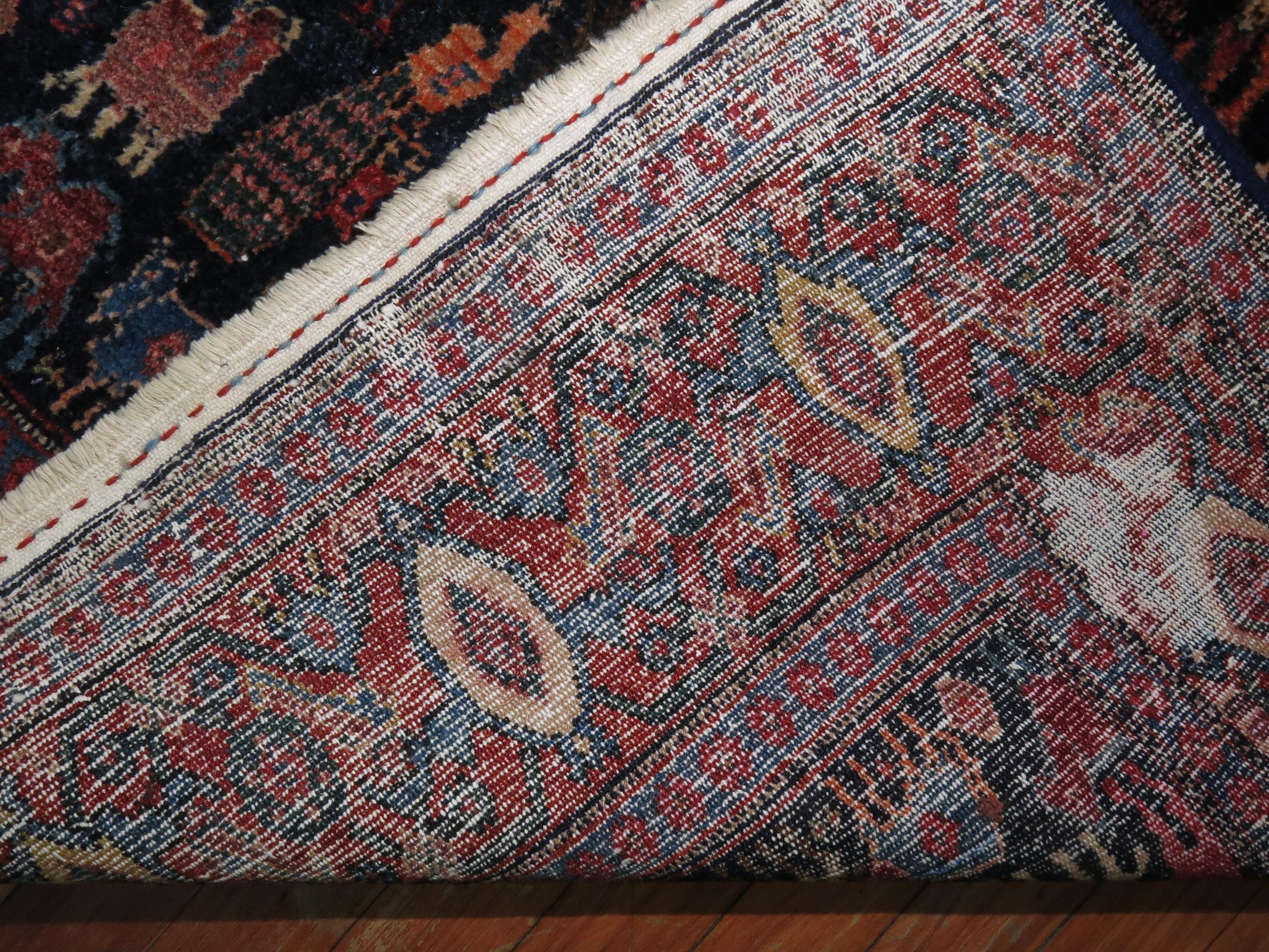  Human and Animal Persian Senneh Pictorial Rug In Good Condition In New York, NY