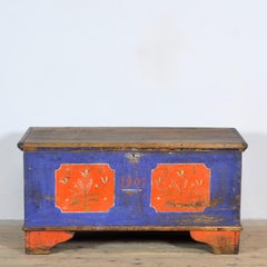 Folk art pine wedding chest, dated 1901