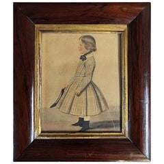 Antique Folk Art Portrait Miniature by Patrick Wybrant American Circa 1854