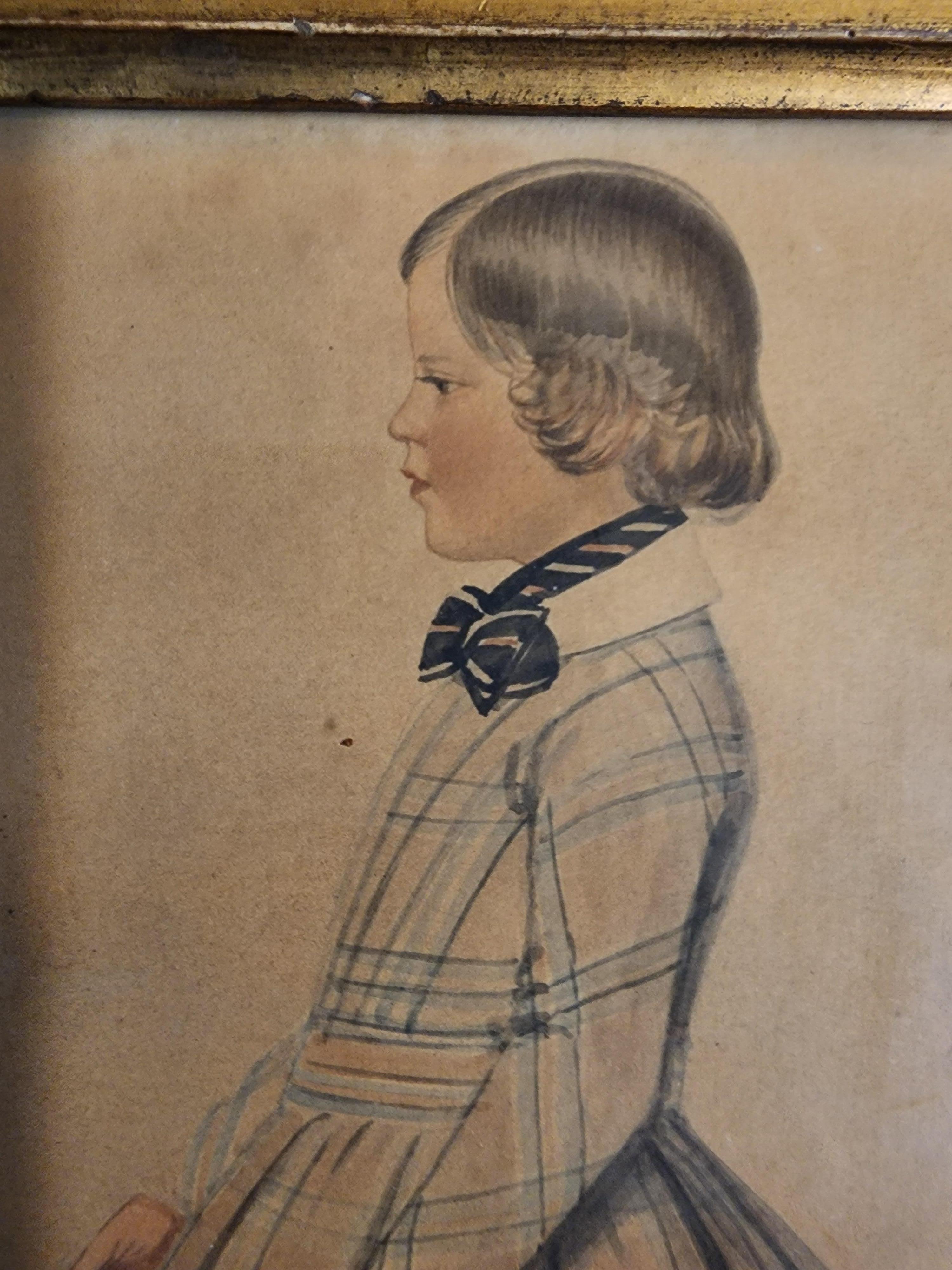 Miniatura de retrato de arte popular de Patrick Wybrant American Circa 1854 Arte popular