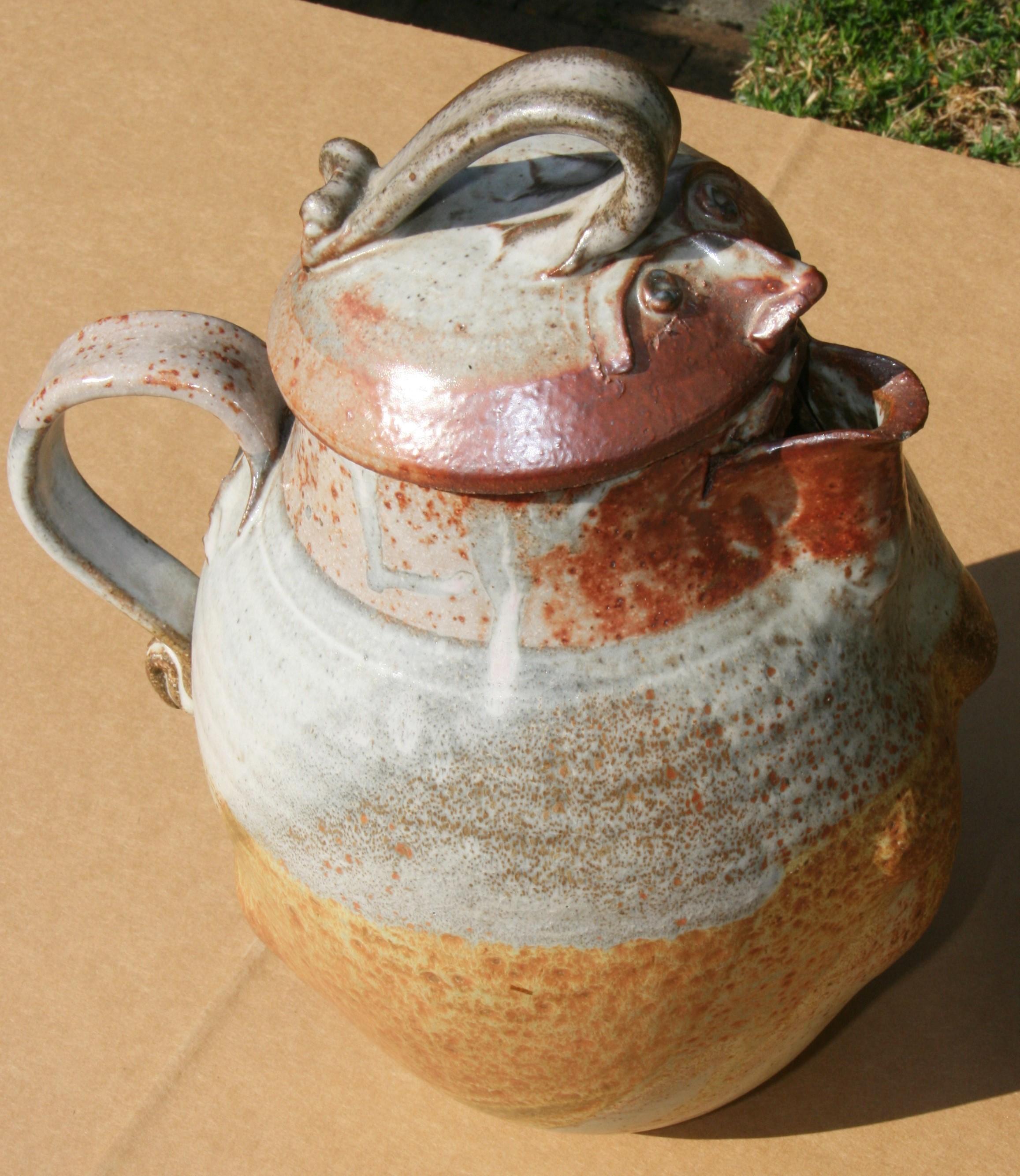 Mid-20th Century Folk Art Pottery Figural  Jug / Pitcher For Sale