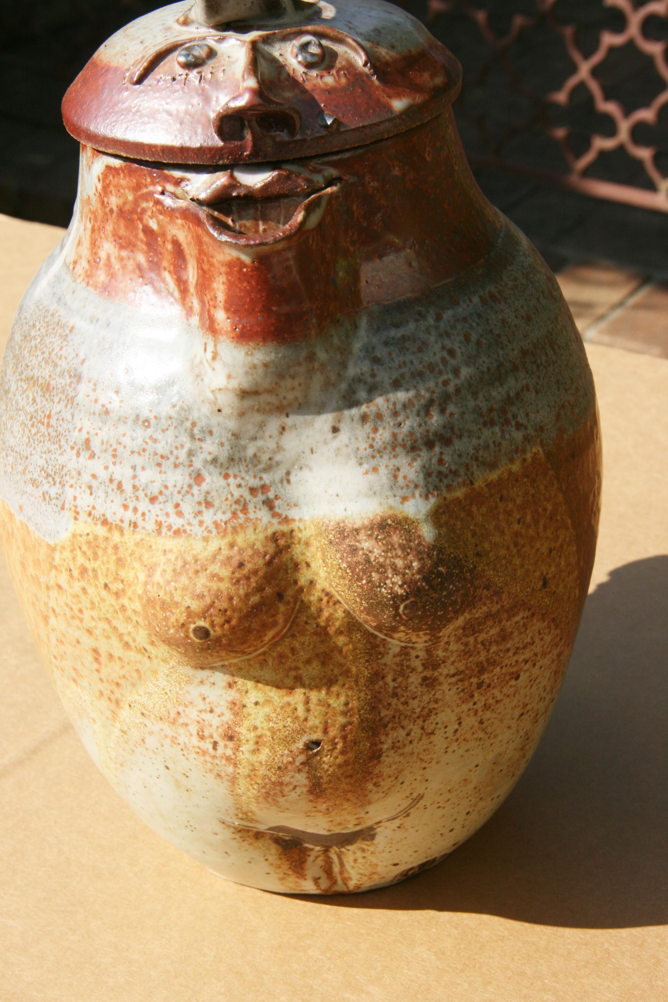 Folk Art Pottery Figural  Jug / Pitcher For Sale 4