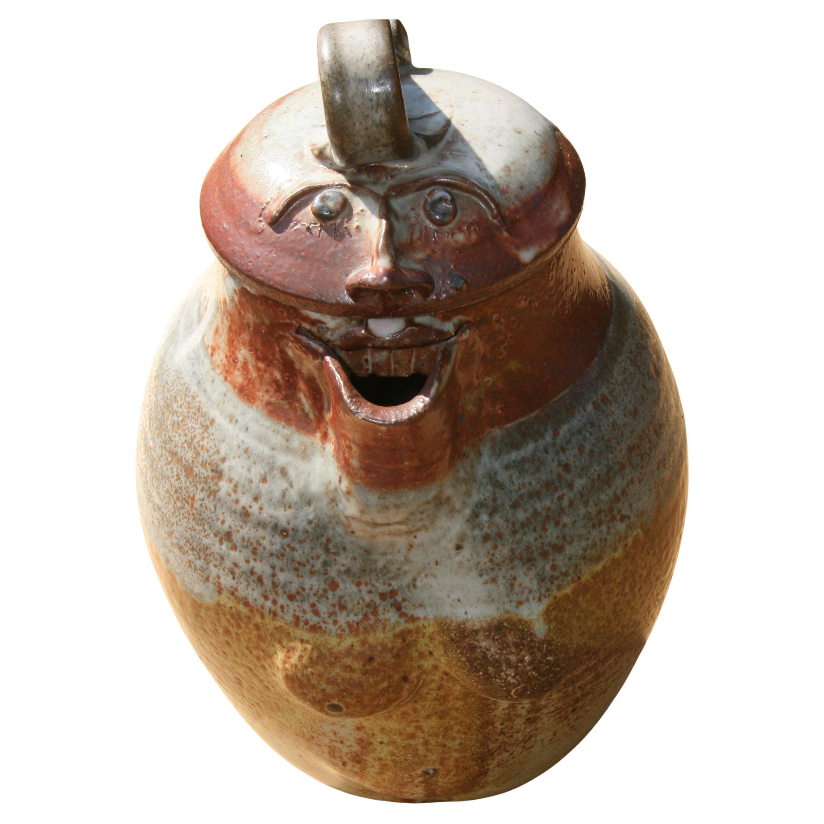 Folk Art Pottery Figural  Jug / Pitcher For Sale