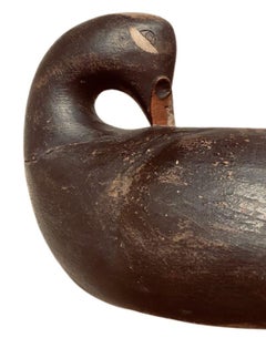 Folk Art Preening White Winged Scoter Decoy by Reggie Birch